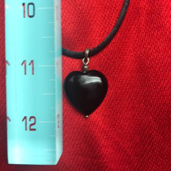 Black Onyx Heart necklace - Picture 3 of 3